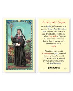 Saint Gertrude Holy Card