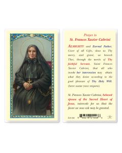 Prayer to Saint Frances Cabrini Holy Card