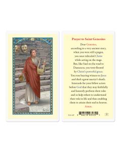 Saint Genesius Holy Card