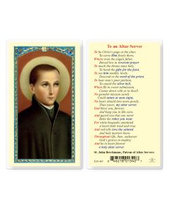 Saint John Berchman Altar Server Holy Card
