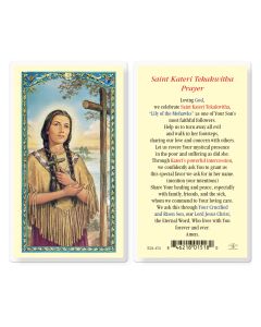Saint Kateri Tekakwitha Prayer Holy Card