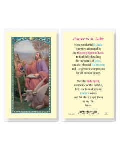 Saint Luke with a Prayer Holy Card