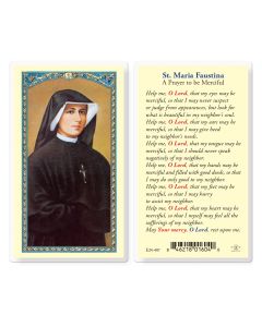 Prayer to Saint Maria Faustina Holy Card