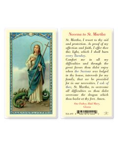 Saint Martha Novena Prayer Holy Card