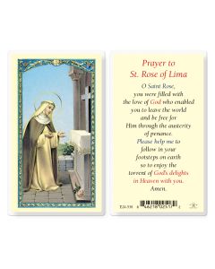 Saint Rose of Lima Holy Card