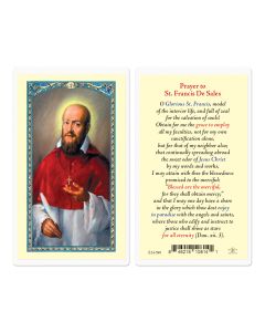 Prayer to St. Francis De Sales Laminated Holy Card (inc of 25)