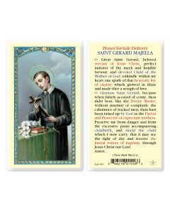 Saint Gerard Prayer for Safe Delivery Holy Card