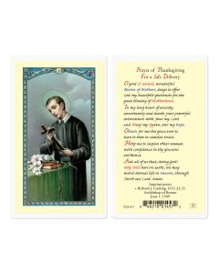 Saint Gerard Thanksgiving Prayer Holy Card