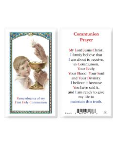 Communion Boy Holy Card