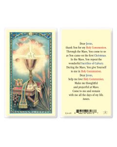 First Communion Prayer Holy Card