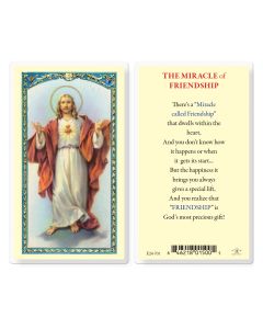 The Miracle of Friendship with Sacred Heart of Jesus Holy Card