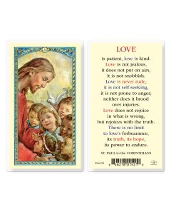 Saint Paul Corinth Love is Patient Holy Card