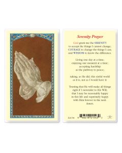 Serenity Prayer with Long Version Holy Card