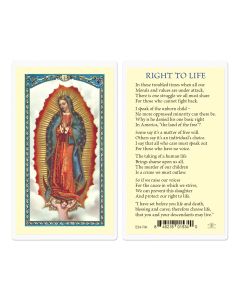 Our Lady of Guadalupe the Right to Life Holy Card