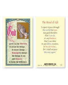 The Road of Life Serenity Holy Card