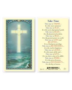 Take Time with Cross on the Ocean Holy Card