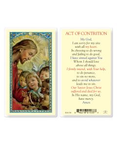 Act of Contrition with Christ Kids Holy Card