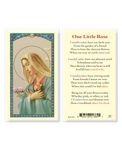 One Little Rose with Madonna and a Rose Holy Card
