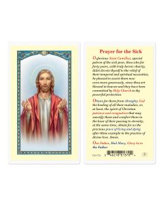 Prayer for the Sick with Christ Holy Card