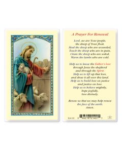 Prayer for Renewal with Good Shepherd Holy Card