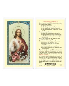 Learning Christ with Sacred Heart of Jesus Holy Card
