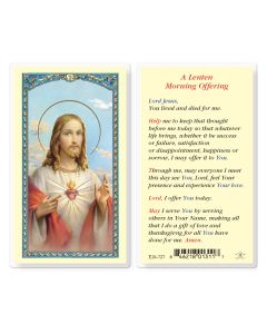 A Lenten Morning Offering Holy Card