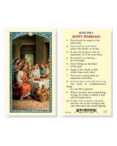 Rules for a Happy Marriage Holy Card