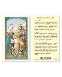 Family Prayer Holy Card