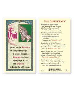 The Difference with Serenity Holy Card