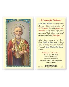 Saint Nicholas with Prayer for Child Holy Card