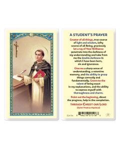 Students Prayer with Saint Thomas Holy Card