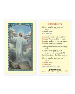 Immortality with Risen Christ Holy Card