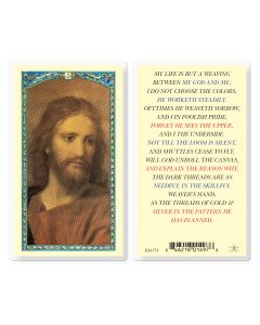 My Life is But a Weaving Holy Card