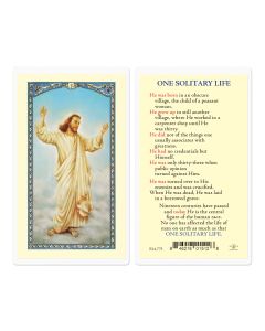 One Solitary Life with Risen Christ Holy Card