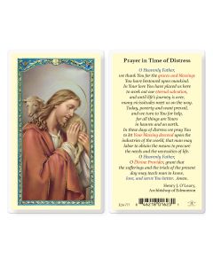 Prayer in Time of Distress Holy Card