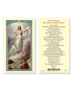 Saint Gregory with a Easter Prayer Holy Card