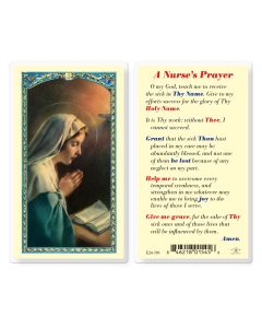 A Nurse's Prayer with Madonna Holy Card