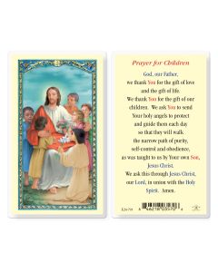 Christ with Children Prayer for Children Holy Card