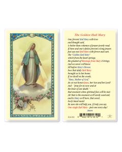 The Golden Hail Mary Holy Card