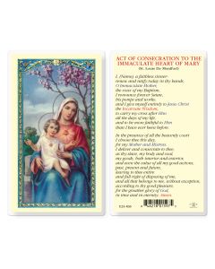 Consecration to the Immaculate Heart of Mary Holy Card
