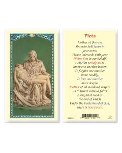 Pieta with Mother of Sorrow Holy Card