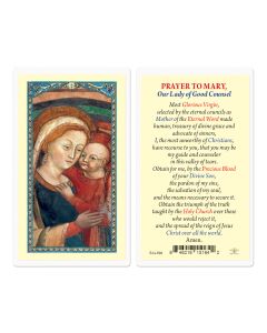 Our Lady of Good Council Laminated Holy Card