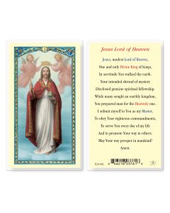 Jesus Lord of Heaven Holy Card