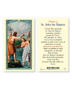 Prayer to Saint John the Baptist Holy Card