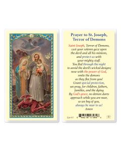 St. Joseph "Terror of Demons" Laminated Holy Card
