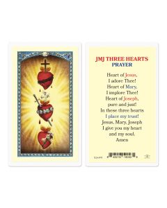 JMJ Three Hearts Prayer Holy Card