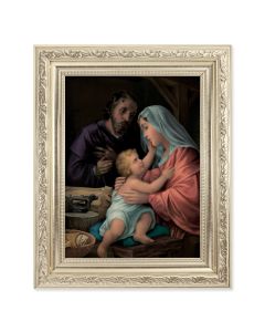 8.25" x 10.25" Silver Ornate Frame with a 6" x 8" The Holy Family Print