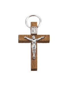 1 1/4" Brown Wood Crucifix