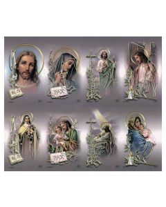 Assorted Subjects Silver Stamped 8-Up Micro-Perf