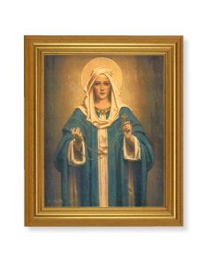 10" x 12" Gold Leaf Finish Beveled Frame with 8" x 10" Madonna of the Rosary Textured Art